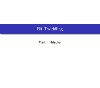 Bittwiddling